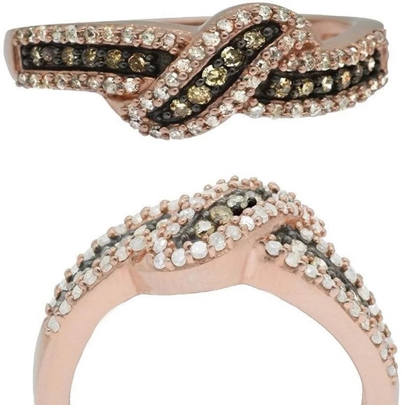 1/2 carat Natural Diamond Chocolate Champagne Ring - Picture 2 of 6